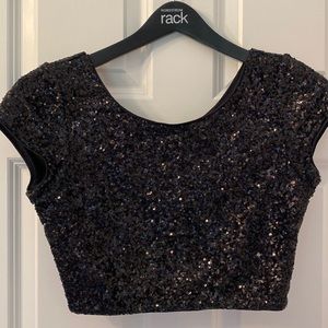 Express Sequin Crop Top Size Small